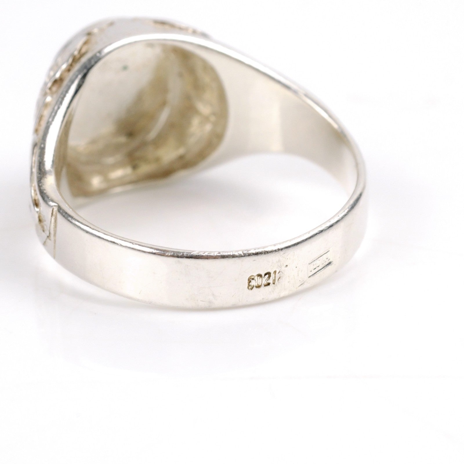 Vintage Monogramm Siegelring Ring Initialen MO OM 925 Silber Gr. 57 im Art Deco Stil