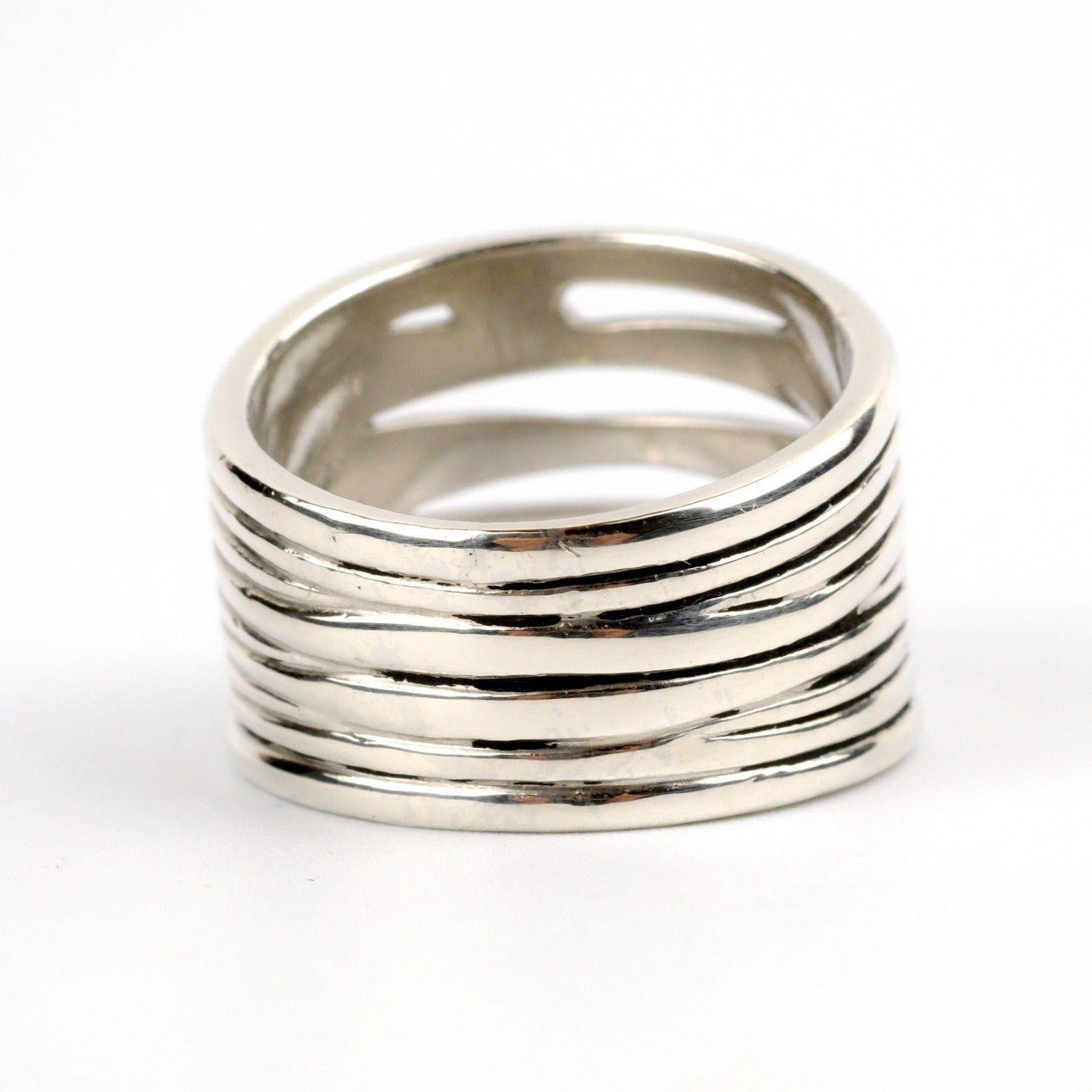 Mauboussin Kiff and Kiss Ring 925er Silber 18kt Gold & Diamanten RG 58 / 18,4mm