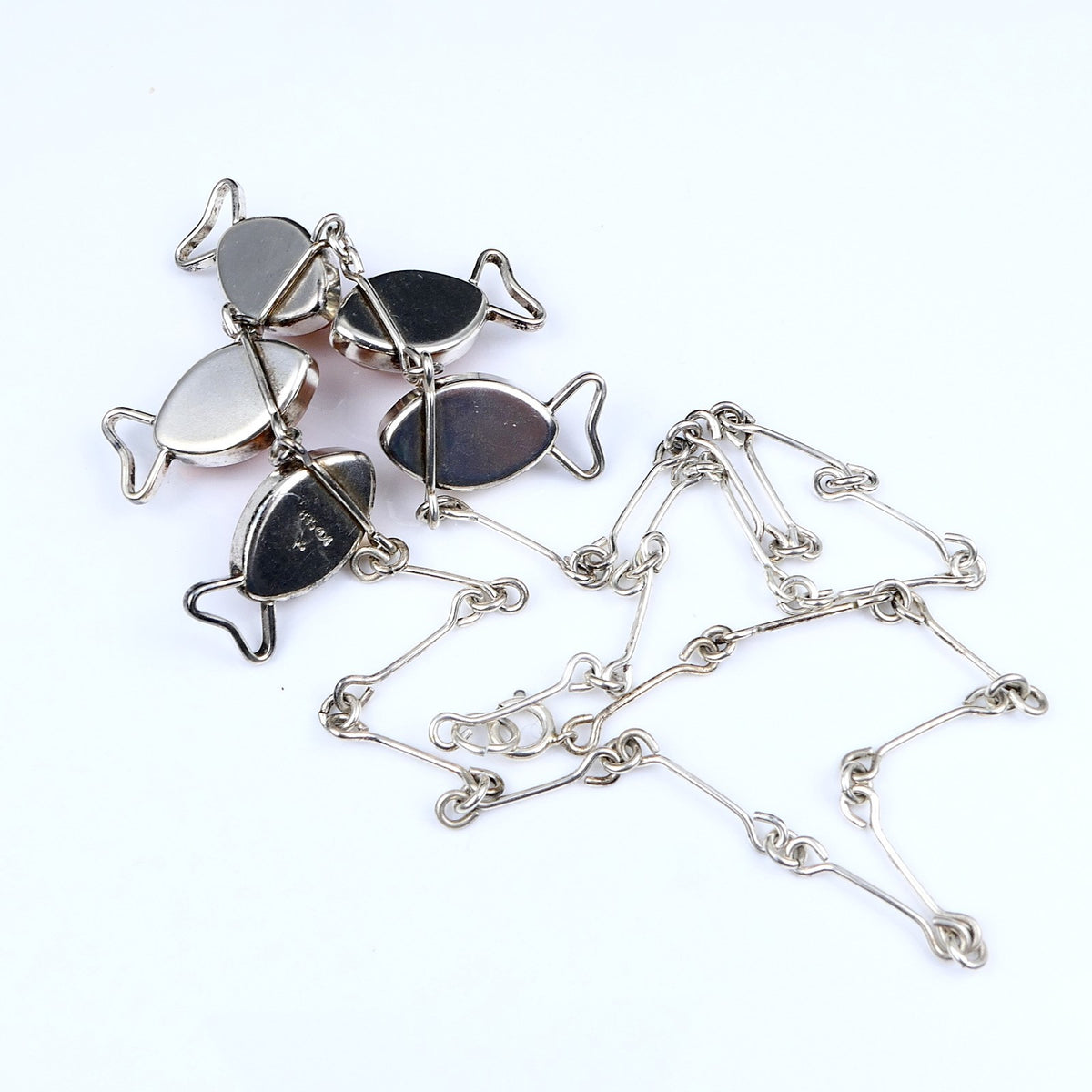 Fischland Ostseeschmuck Halskette Collier Bernstein & 835er Silber 55cm Vintage