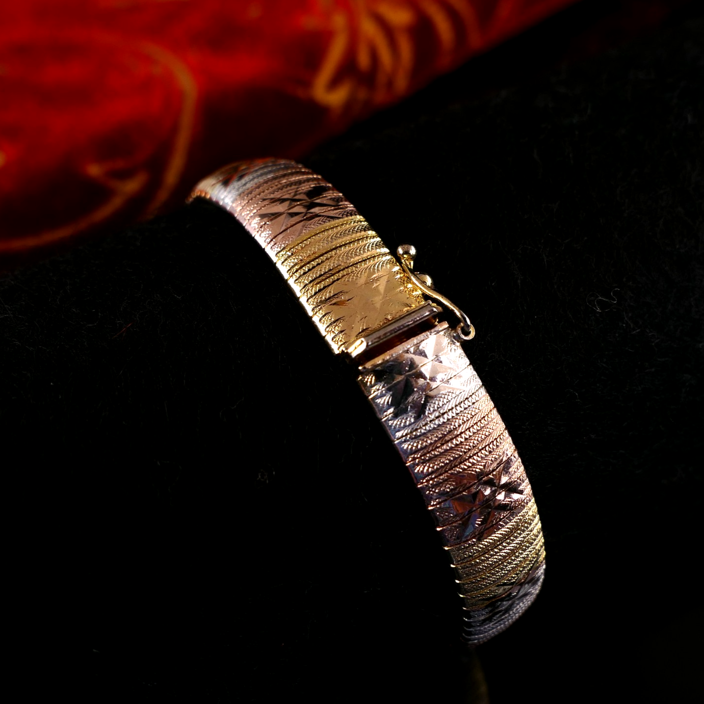 925 Silber Silberarmband Schlangenarmband Cleopatrakette 18cm - Gold, Rosé & Silber - 18,3g Italy