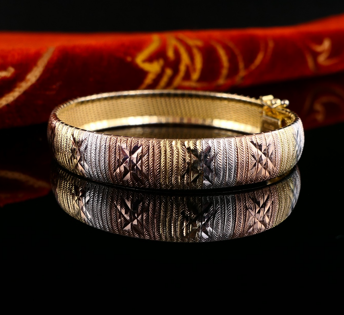 925 Silber Silberarmband Schlangenarmband Cleopatrakette 18cm - Gold, Rosé & Silber - 18,3g Italy