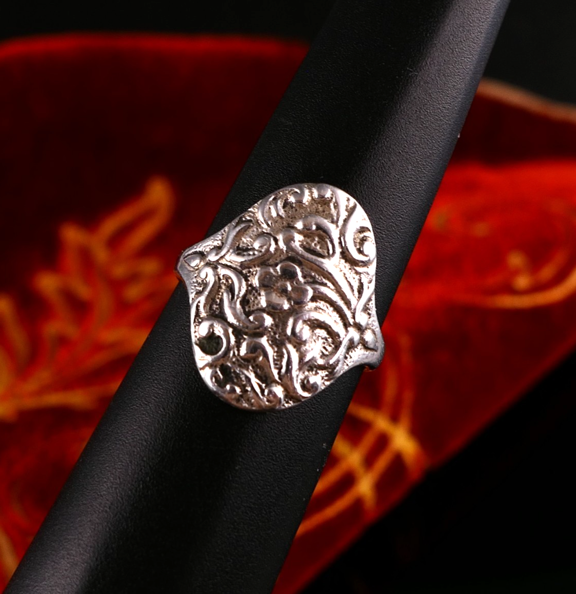 Orgineller Vintage Silberring Damenring Floral Feminin 925 Silber Gr 56 (17,8mm)