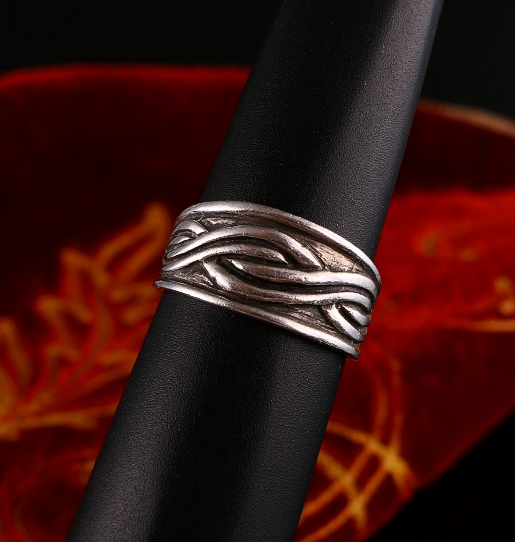 Vintage Silberring Verschlungenes Band Keltic Flecht 925 Silber Gr. 60 (19,1mm)