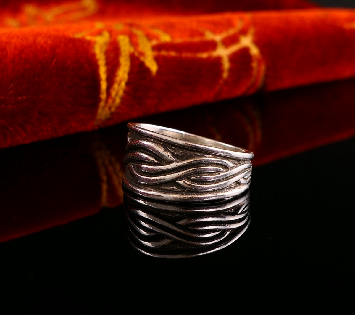 Vintage Silberring Verschlungenes Band Keltic Flecht 925 Silber Gr. 60 (19,1mm)
