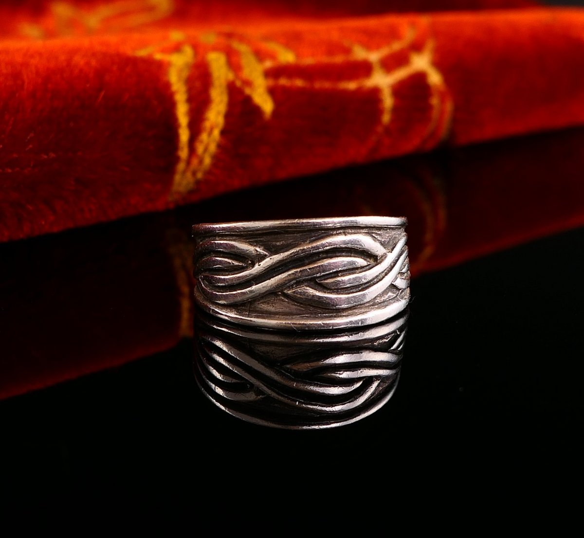 Vintage Silberring Verschlungenes Band Keltic Flecht 925 Silber Gr. 60 (19,1mm)