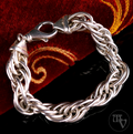 Massives 925 Sterling Silber Gliederarmband Geflochten Oval Silberarmband 20cm 53g aus Italien