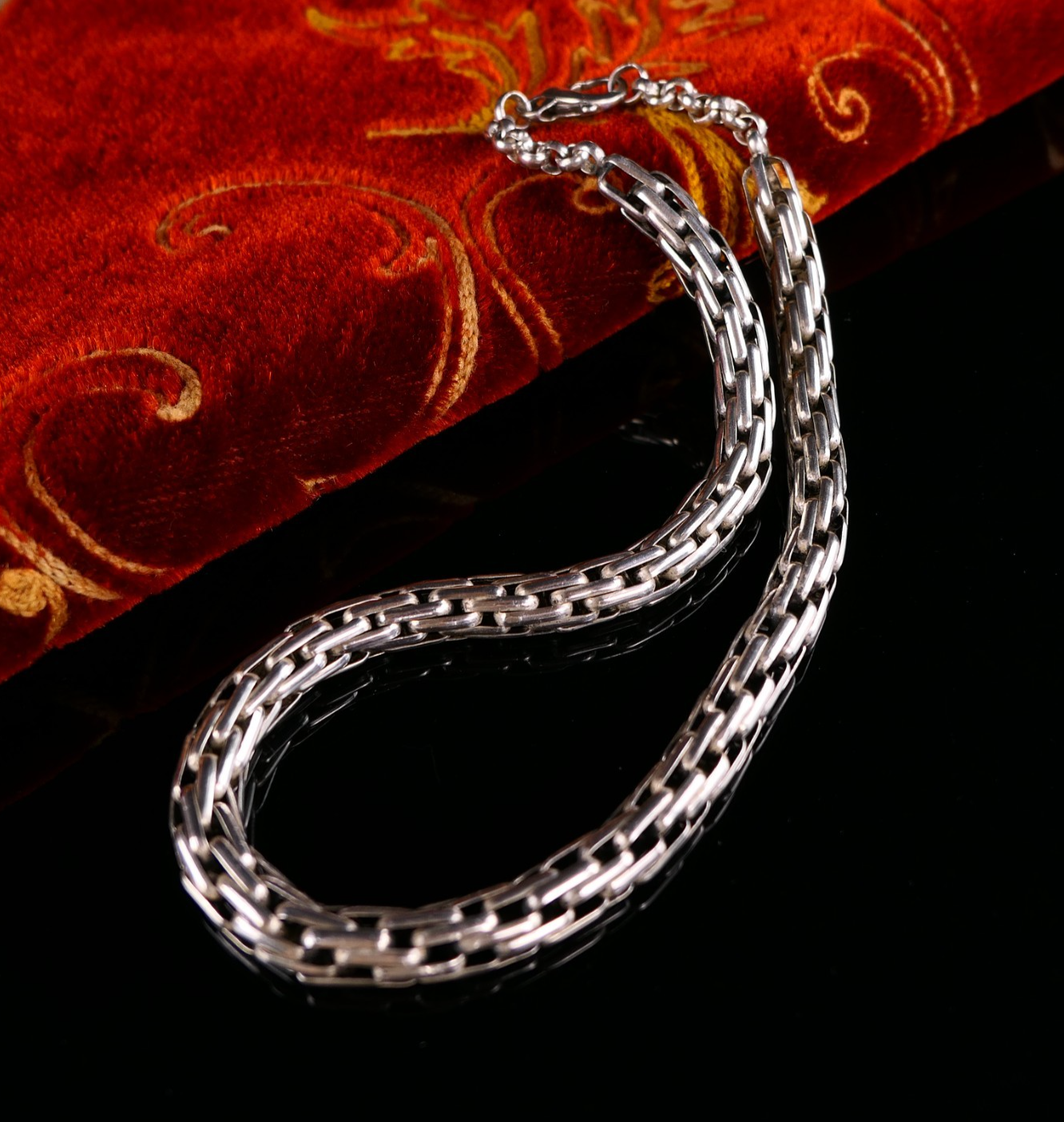 Massive 925er Silber Silberkette Geflochten Seil Rope Chain 45cm lang 9mm 58,7g