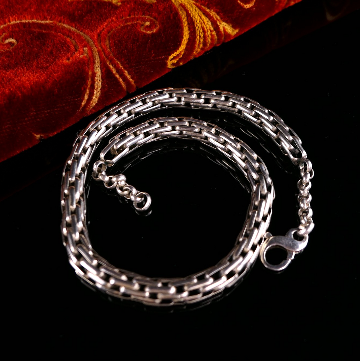 Massive 925er Silber Silberkette Geflochten Seil Rope Chain 45cm lang 9mm 58,7g