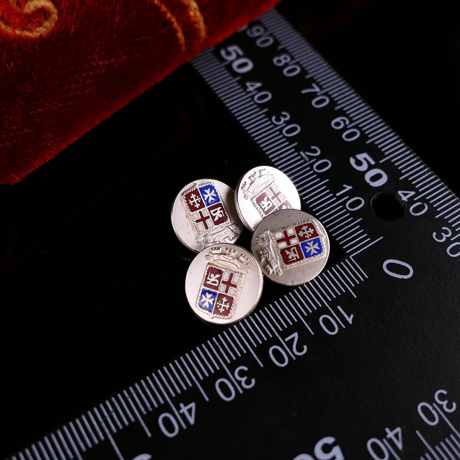 Vintage Manschettenknöpfe Wappen 800 Silber 7g Alt Seerepubliken Marine Italien