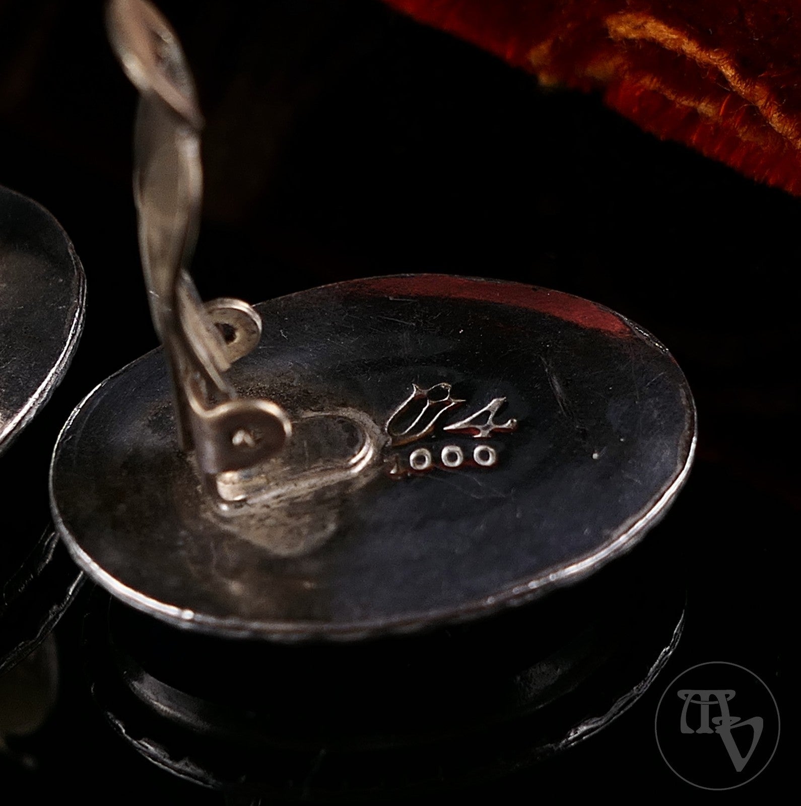 Vintage Große 1000er Silber Türkis Ohrclips Ohrringe Oval Feinsilber Mexico 15g