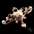 Antike Brosche - Jugendstil um 1900 - Herz Brosche Anstecknadel mit Opal aus Gold-Doublé / Vergoldet