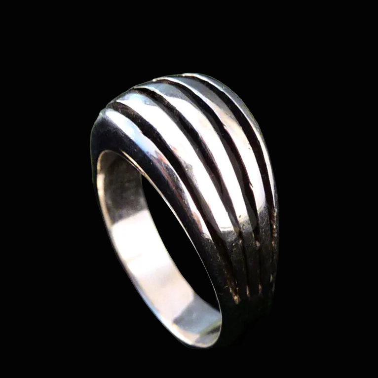 Vintage Handarbeit Silberring Damen Ring partiell geschwärzt Silber mind. 800er Gr. 56