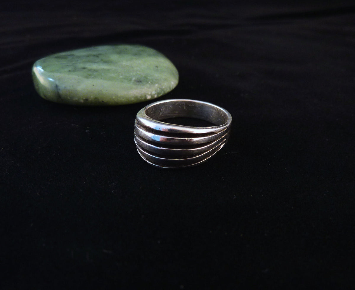 Vintage Handarbeit Silberring Damen Ring partiell geschwärzt Silber mind. 800er Gr. 56