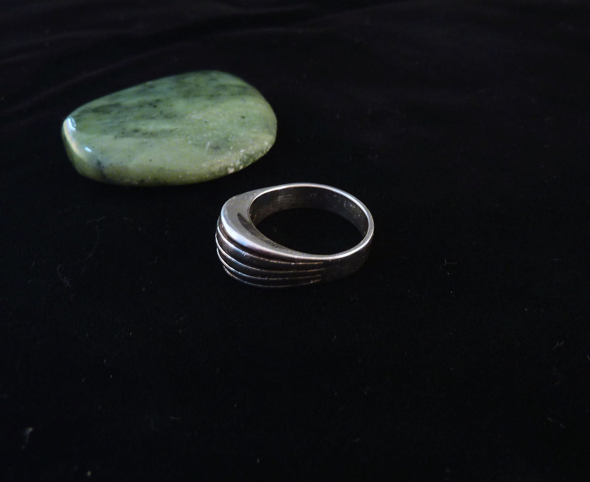 Vintage Handarbeit Silberring Damen Ring partiell geschwärzt Silber mind. 800er Gr. 56