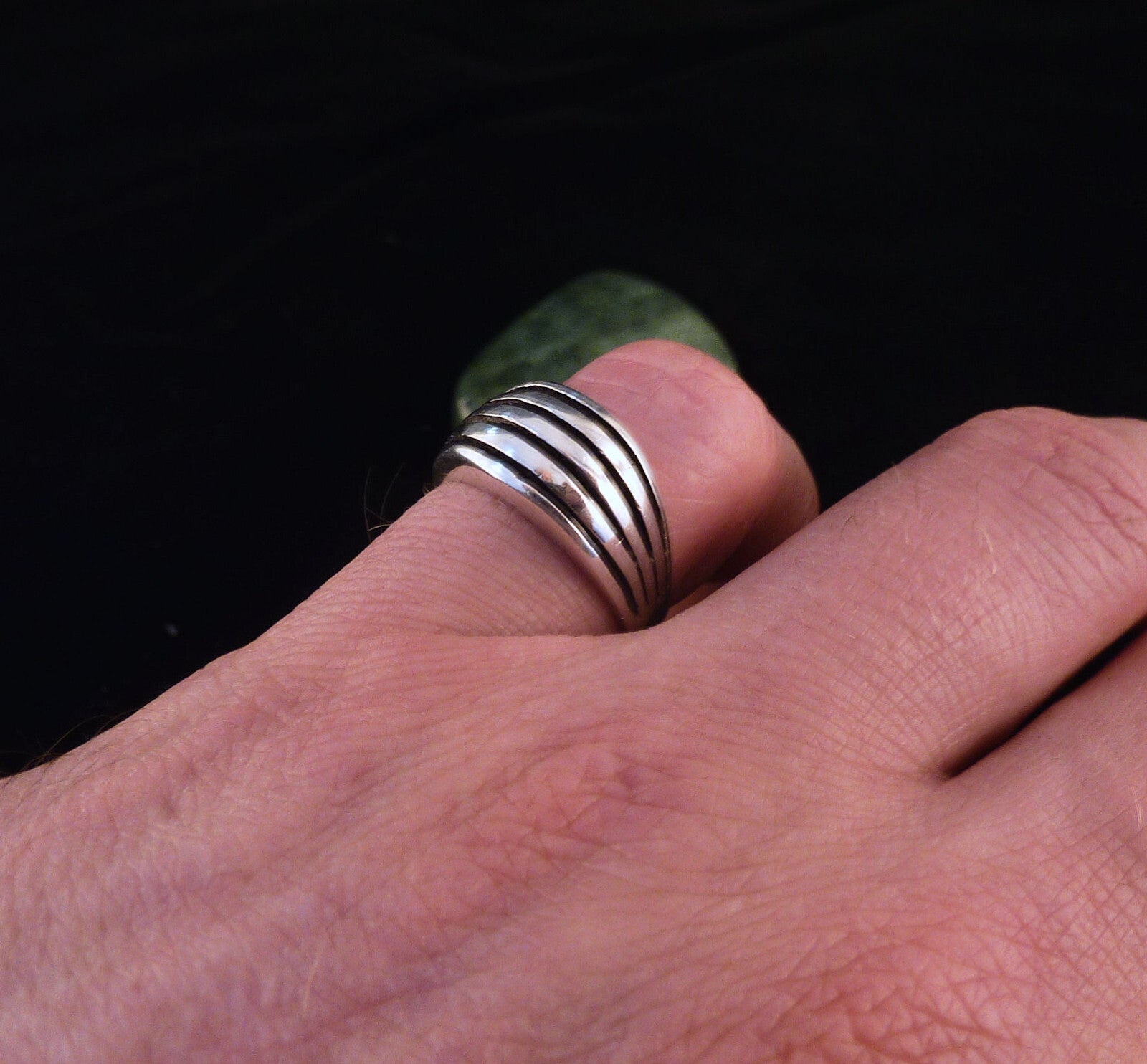 Vintage Handarbeit Silberring Damen Ring partiell geschwärzt Silber mind. 800er Gr. 56