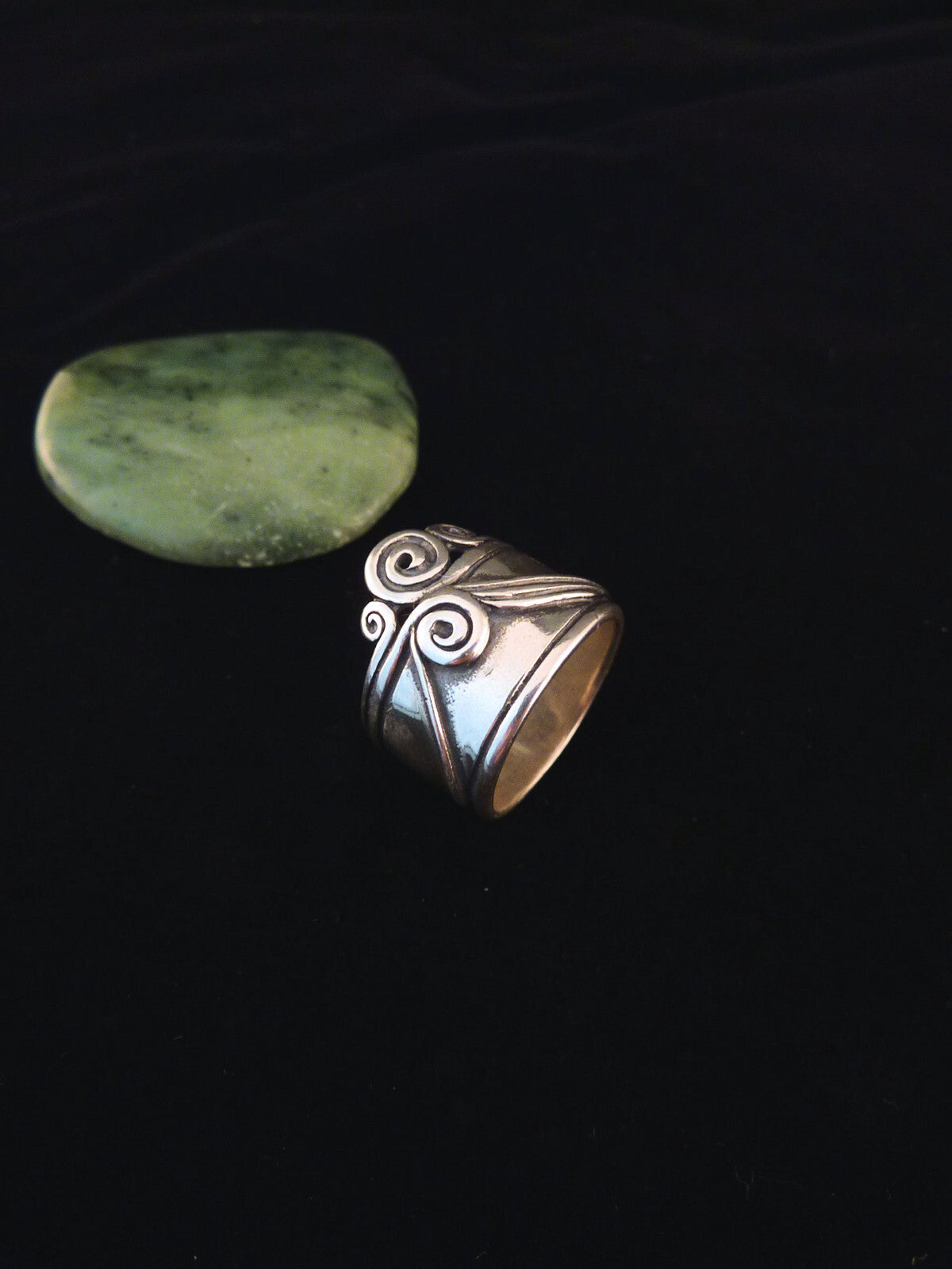 Verzierter 925 Silber Bandring Handarbeit Design Silberring gedrehte Bänder Gr. 54