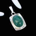 Modernist 835 Silber Damen Anhänger Silber und grüner Achat / Chrysopras Fischland Ostsee Schmuck