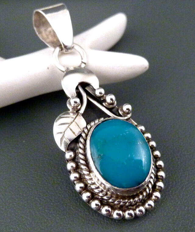 Vintage Navajo Ethno Schmuck Türkis Anhänger 925 Silber Indie Boho Hippie