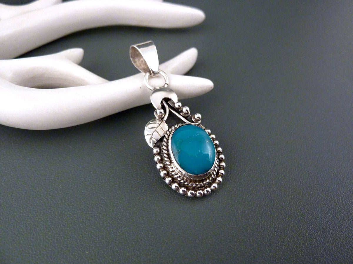 Vintage Navajo Ethno Schmuck Türkis Anhänger 925 Silber Indie Boho Hippie