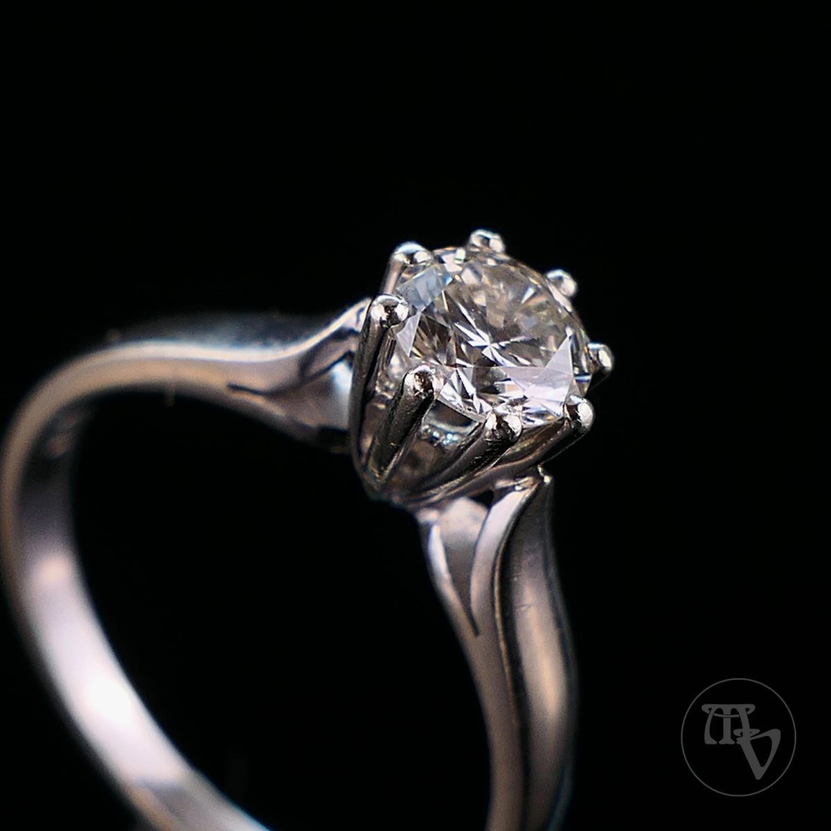 0,55ct(VS) Solitär Diamantring aus 750 18kt Weißgold Brillantring Gr. 54 17,2mm