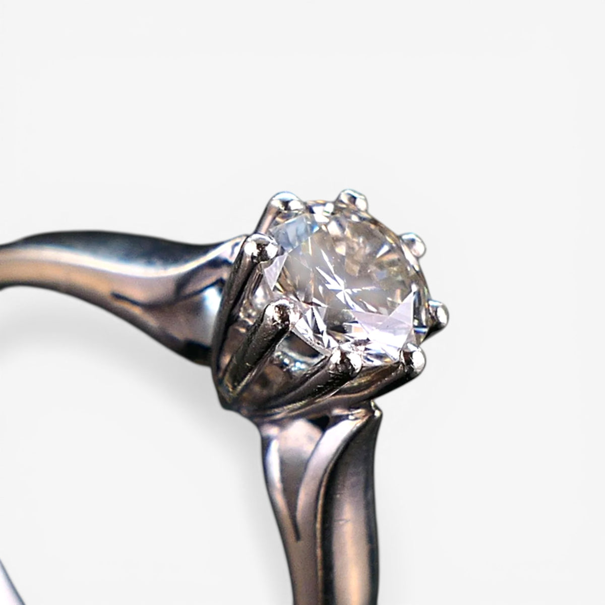 0,55ct(VS) Solitär Diamantring aus 750 18kt Weißgold Brillantring Gr. 54 17,2mm