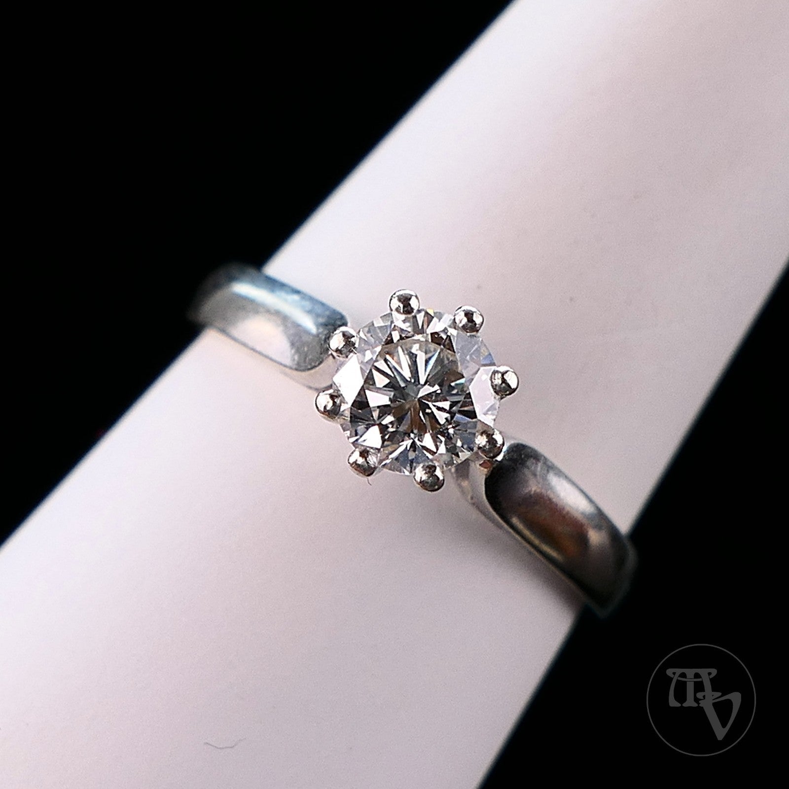 0,55ct(VS) Solitär Diamantring aus 750 18kt Weißgold Brillantring Gr. 54 17,2mm