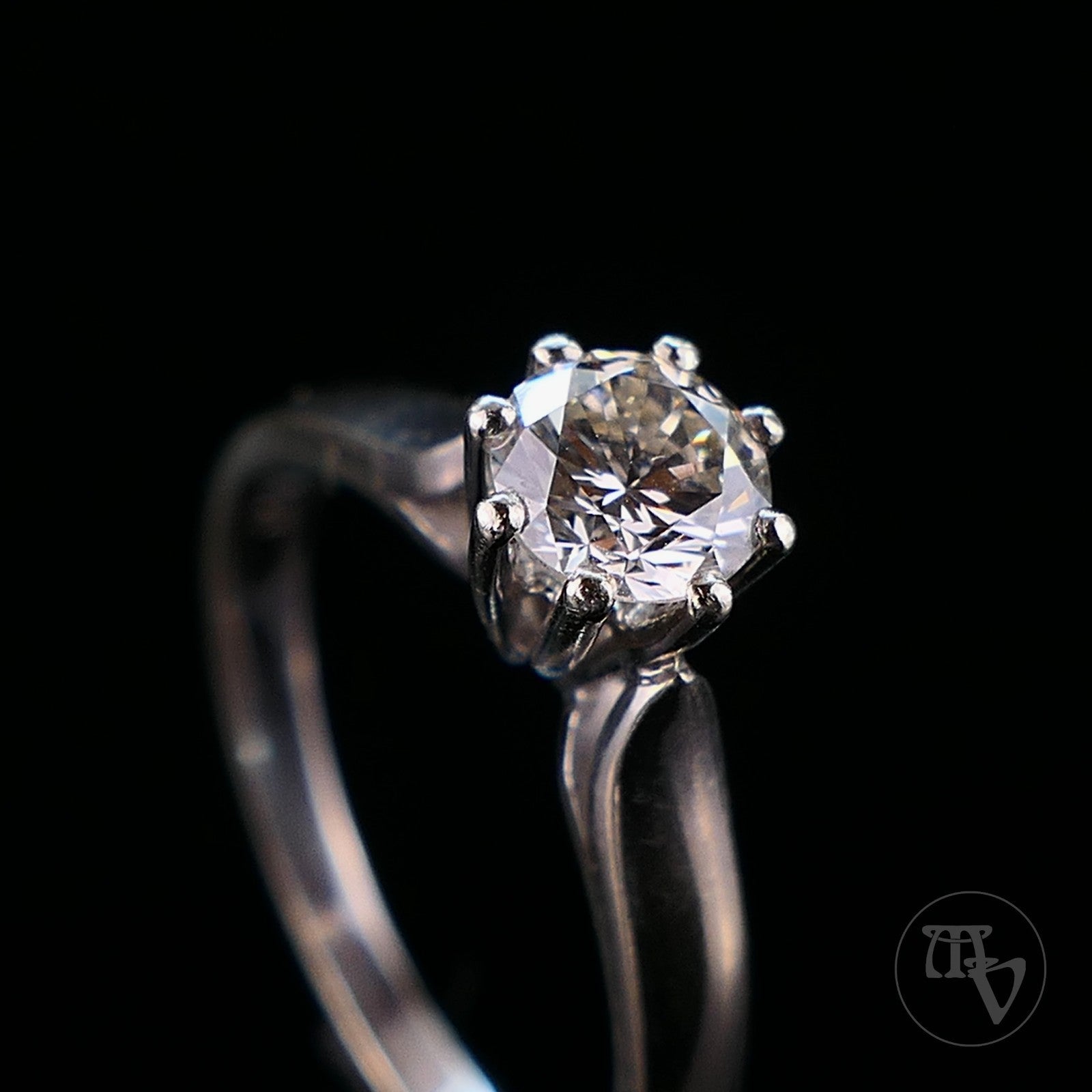 0,55ct(VS) Solitär Diamantring aus 750 18kt Weißgold Brillantring Gr. 54 17,2mm