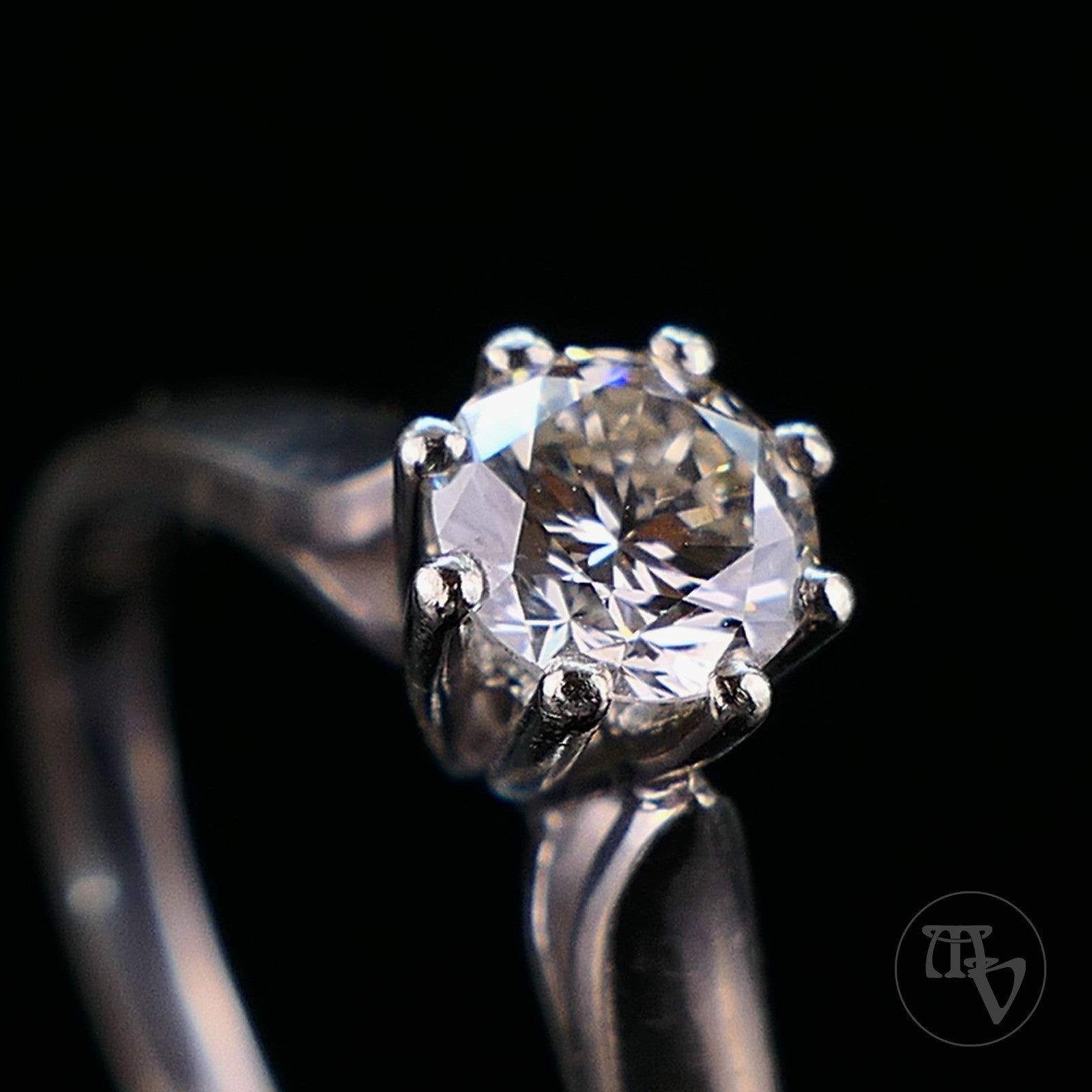 0,55ct(VS) Solitär Diamantring aus 750 18kt Weißgold Brillantring Gr. 54 17,2mm