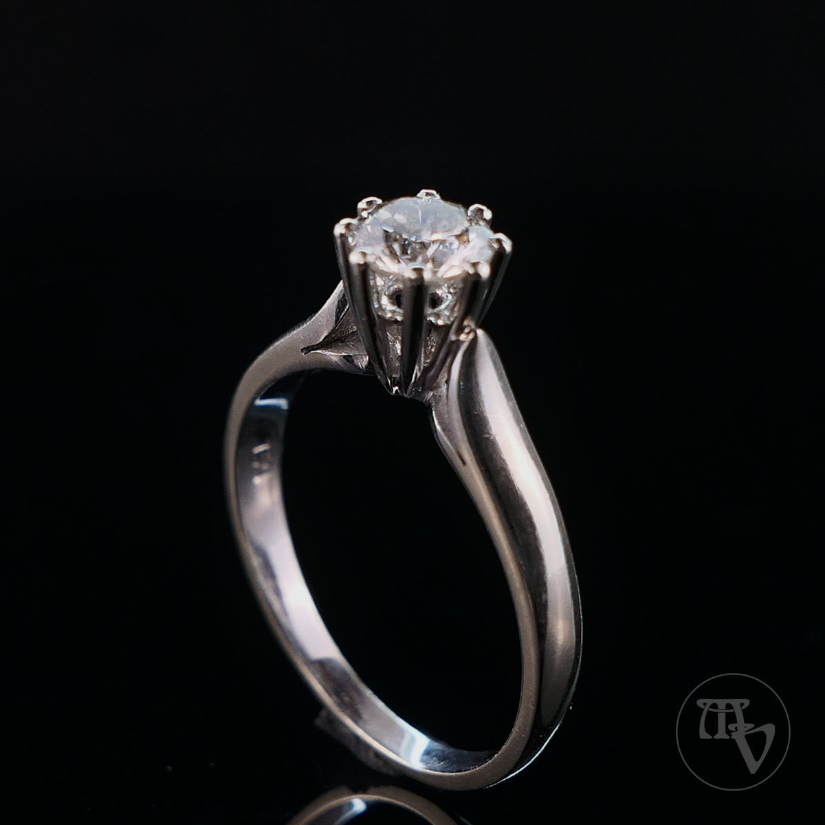 0,55ct(VS) Solitär Diamantring aus 750 18kt Weißgold Brillantring Gr. 54 17,2mm