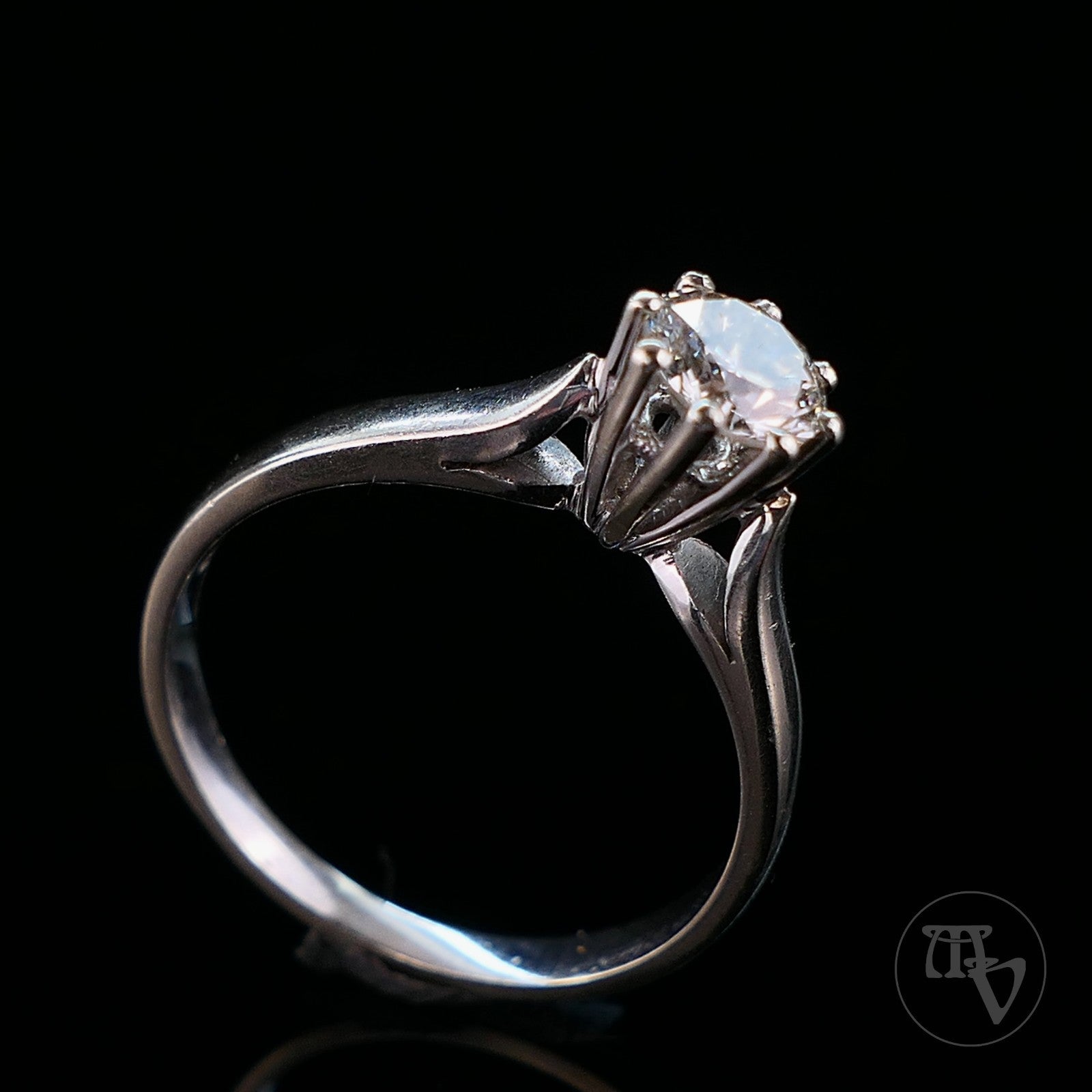 0,55ct(VS) Solitär Diamantring aus 750 18kt Weißgold Brillantring Gr. 54 17,2mm