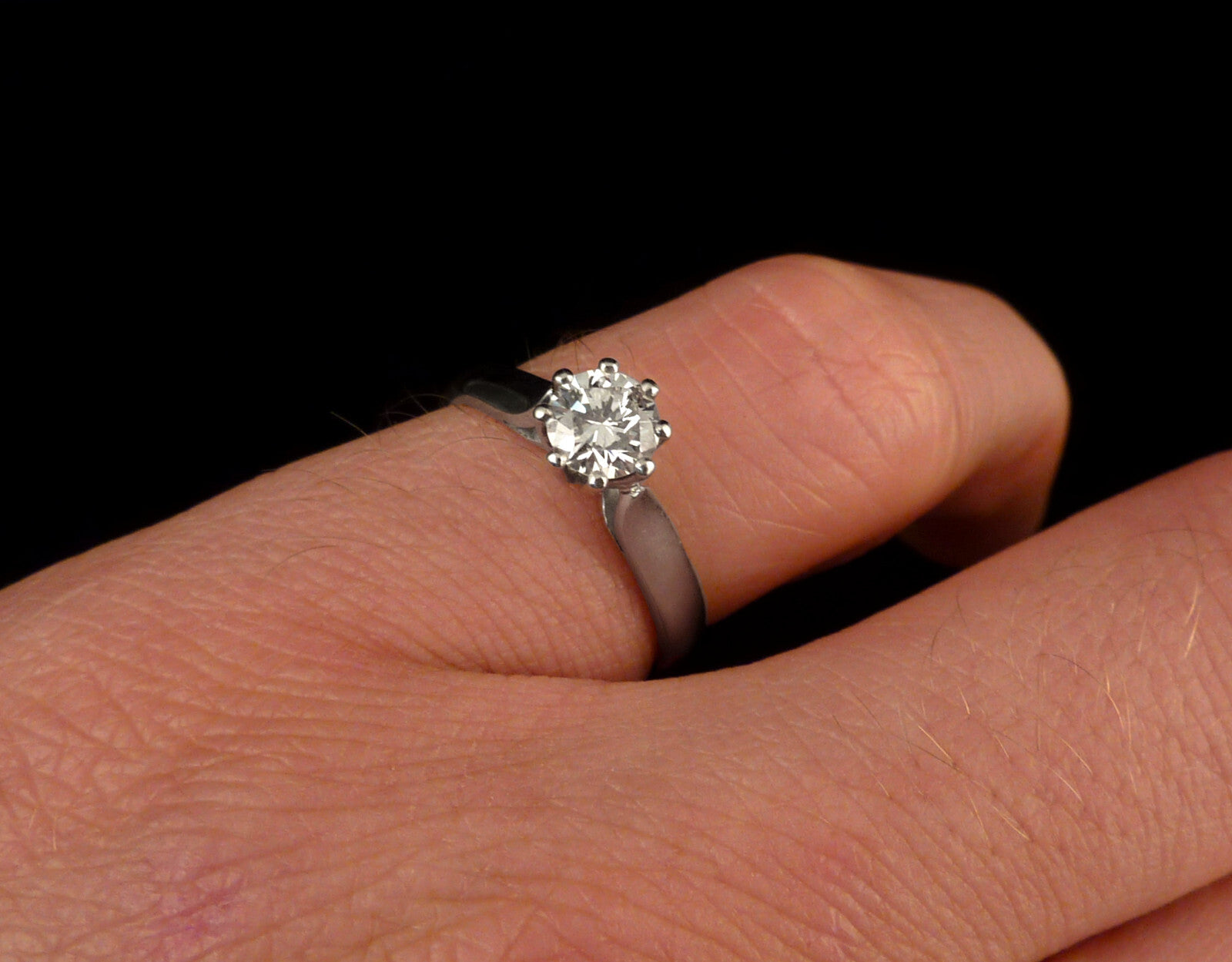 0,55ct(VS) Solitär Diamantring aus 750 18kt Weißgold Brillantring Gr. 54 17,2mm