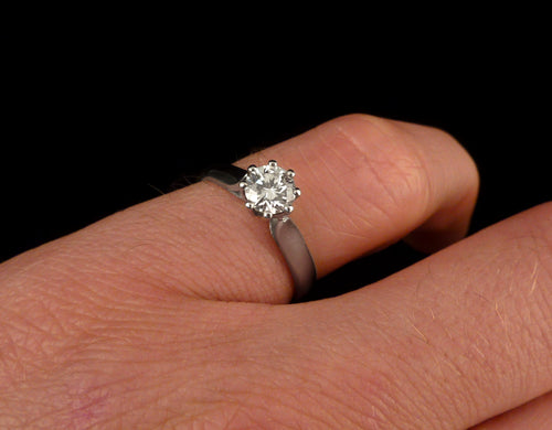0,55ct(VS) Solitär Diamantring aus 750 18kt Weißgold Brillantring Gr. 54 17,2mm
