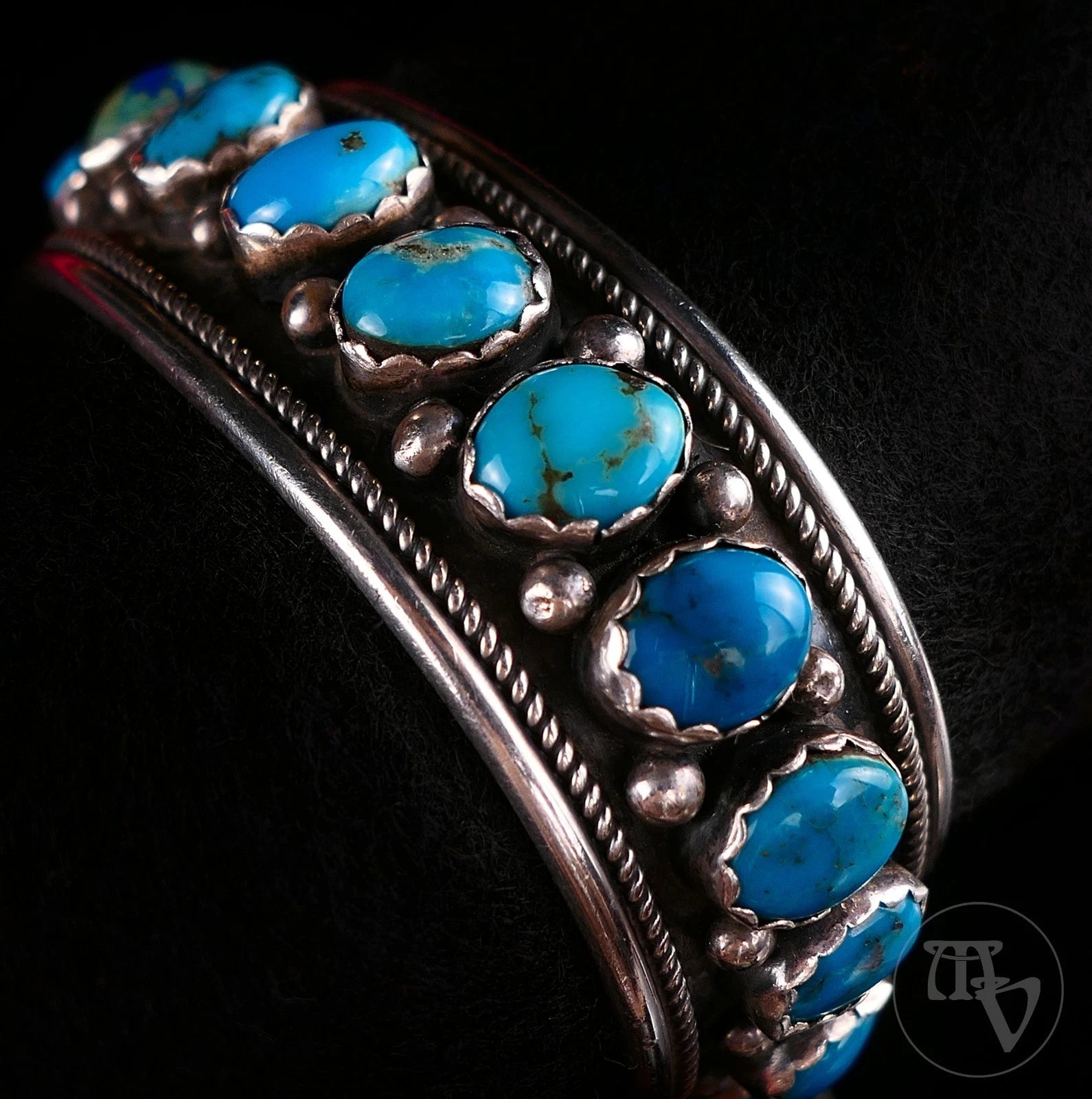 Ray Begay Navajo 925 Sterling Silber Türkis Armreif Armspange 17cm Alt Vintage