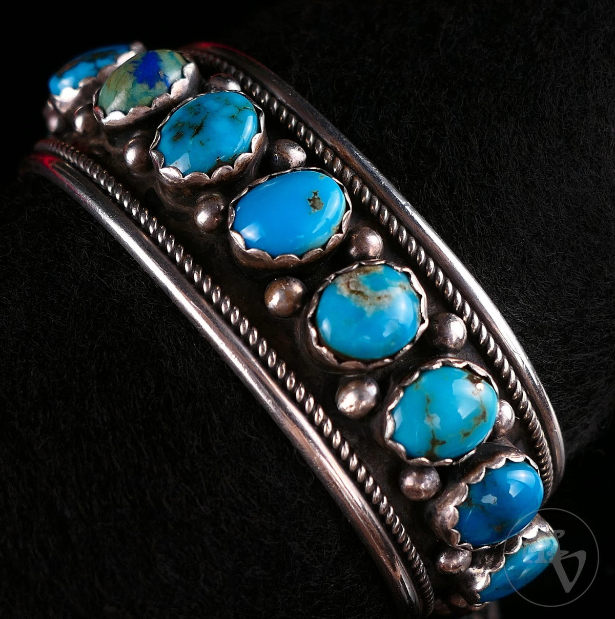 Ray Begay Navajo 925 Sterling Silber Türkis Armreif Armspange 17cm Alt Vintage