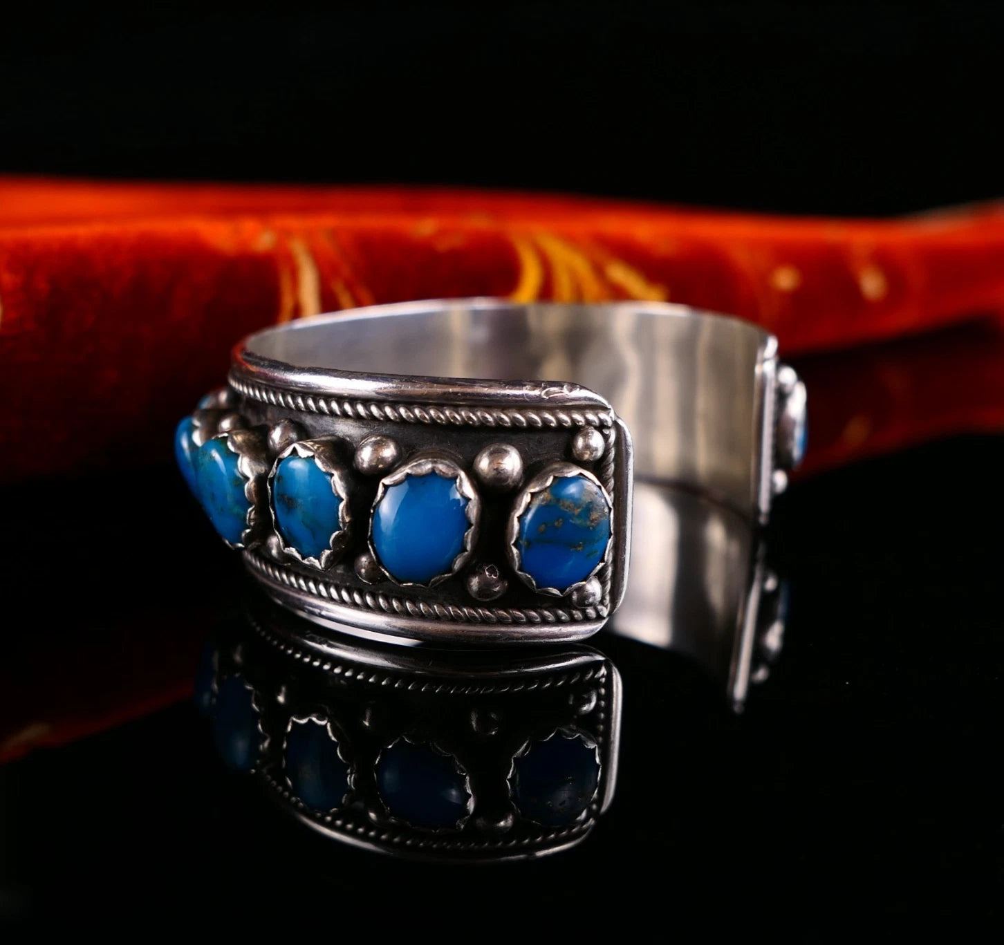 Ray Begay Navajo 925 Sterling Silber Türkis Armreif Armspange 17cm Alt Vintage