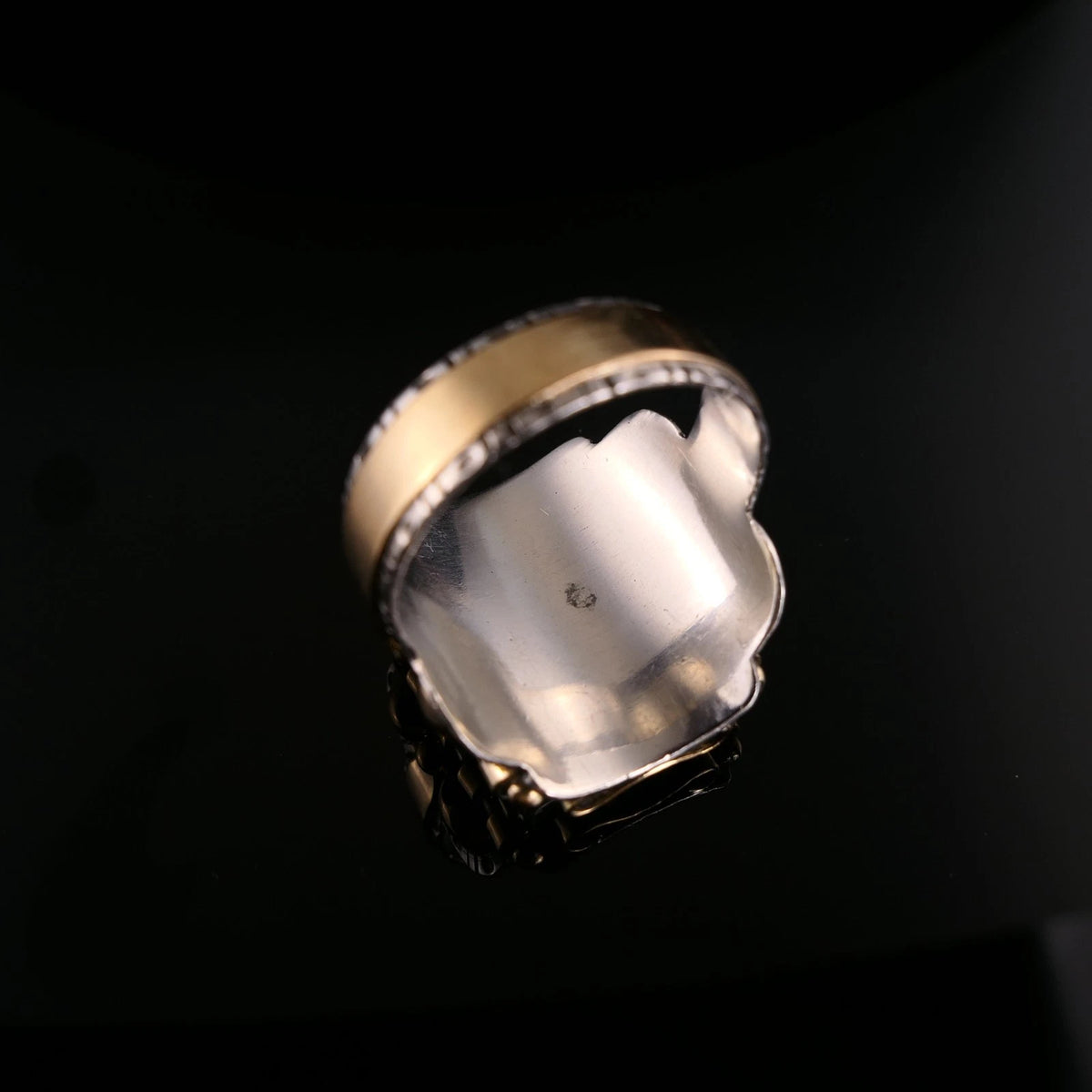 Antiker Monogrammring Siegelring Initialen HS/ SH Silberring min. 800 Silber & min. 333 Gold RG 63 (20,0 mm Ø) Vintage Alt