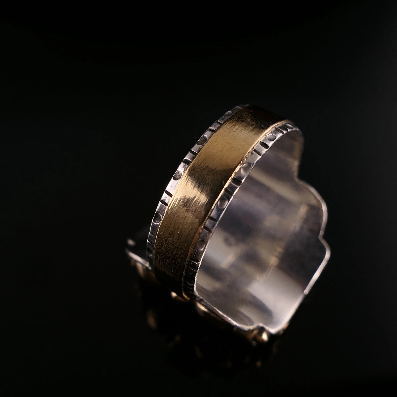 Antiker Monogrammring Siegelring Initialen HS/ SH Silberring min. 800 Silber & min. 333 Gold RG 63 (20,0 mm Ø) Vintage Alt