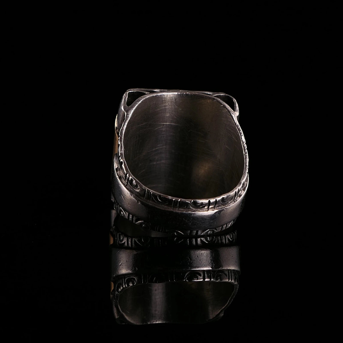 Antiker Monogrammring Siegelring Initialen HS/ SH Silberring min. 800 Silber & min. 333 Gold RG 60 (19,1 mm Ø) Vintage Alt