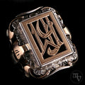 Antiker Monogrammring Siegelring Initialen WY / hM Silberring min. 800 Silber & 333 Gold RG 63 (20,0mm Ø) Vintage Alt