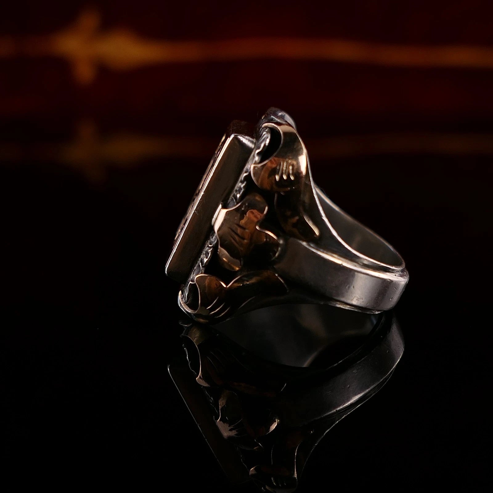 Antiker Monogrammring Siegelring Initialen WY / hM Silberring min. 800 Silber & 333 Gold RG 63 (20,0mm Ø) Vintage Alt