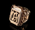 Antiker Monogrammring Siegelring Initialen WA / AW Silberring 835 Silber & min. 333 Gold RG 62 (19,7mm Ø) Vintage Alt