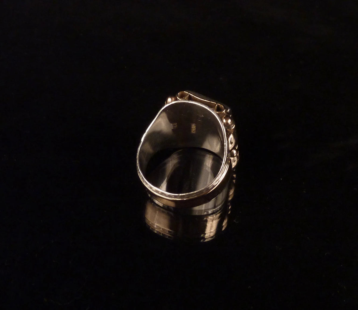 Antiker Monogrammring Siegelring Initialen WA / AW Silberring 835 Silber & min. 333 Gold RG 62 (19,7mm Ø) Vintage Alt