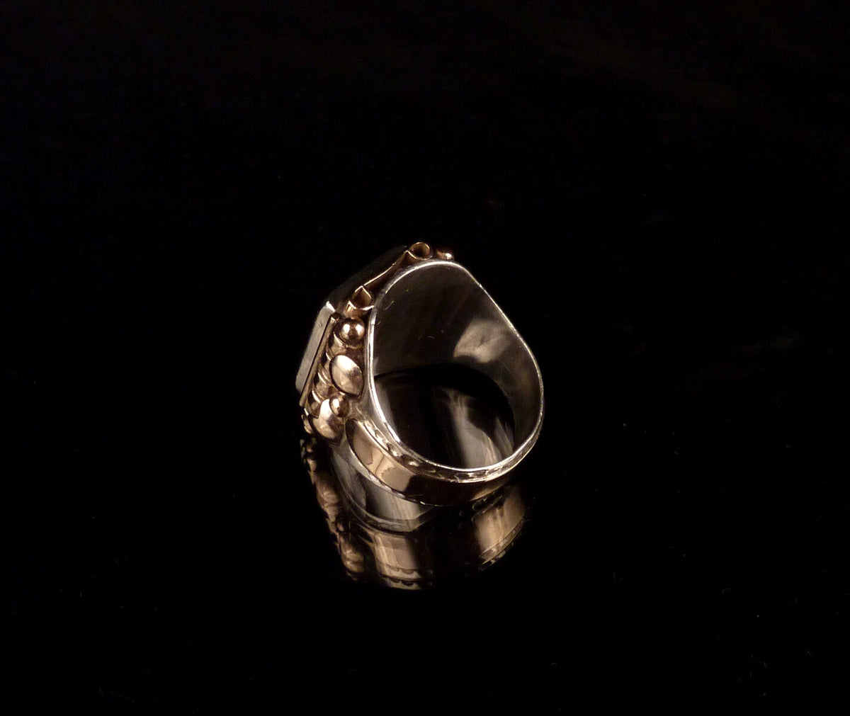 Antiker Monogrammring Siegelring Initialen WA / AW Silberring 835 Silber & min. 333 Gold RG 62 (19,7mm Ø) Vintage Alt