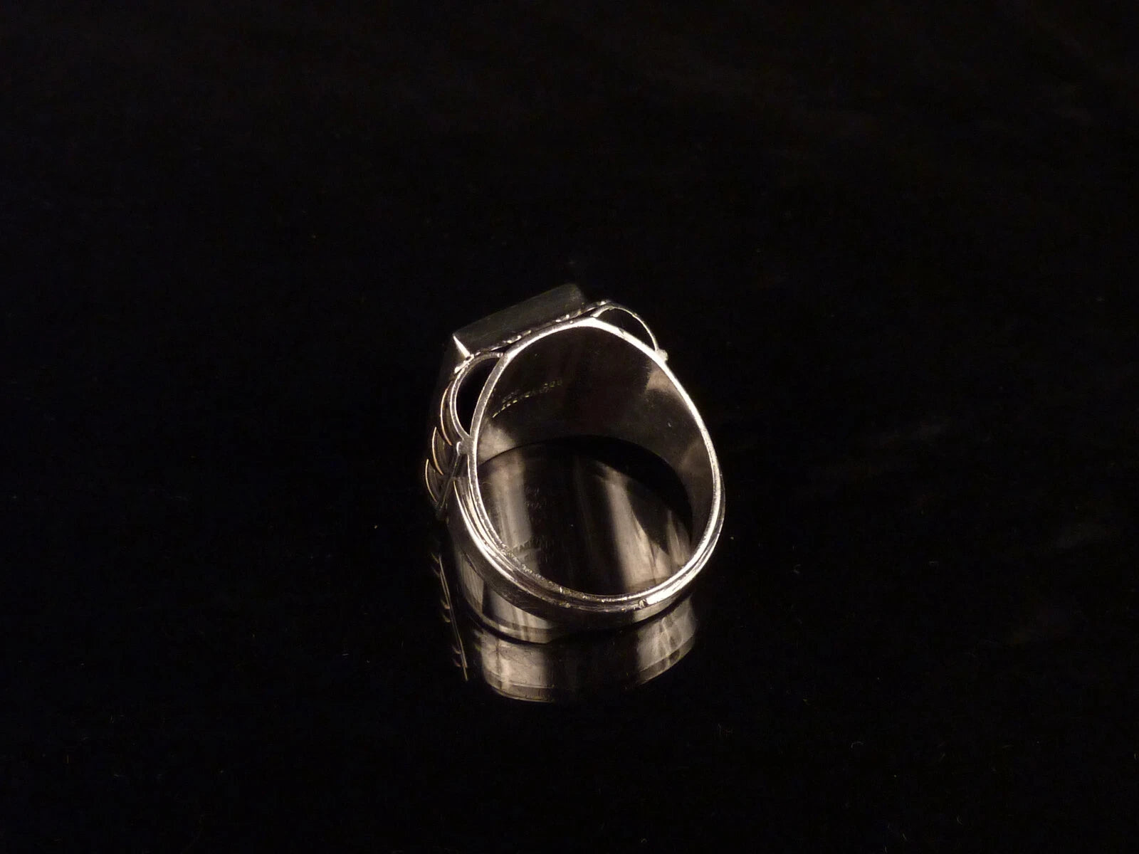 Antiker Monogrammring Siegelring Initialen OM / WO Silberring 900 Silber & 333 Gold RG 67 (21,3mm Ø) Vintage Alt