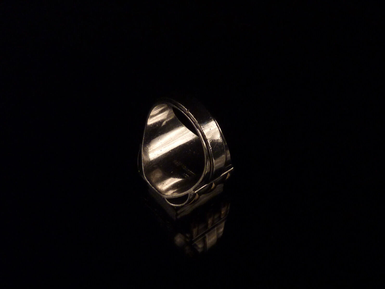 Antiker Monogrammring Siegelring Initialen OM / WO Silberring 900 Silber & 333 Gold RG 67 (21,3mm Ø) Vintage Alt