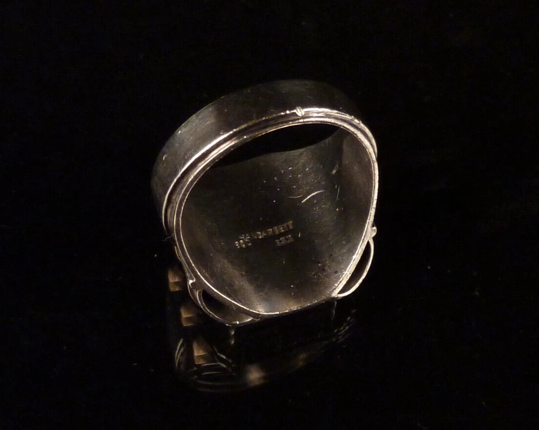 Antiker Monogrammring Siegelring Initialen OM / WO Silberring 900 Silber & 333 Gold RG 67 (21,3mm Ø) Vintage Alt