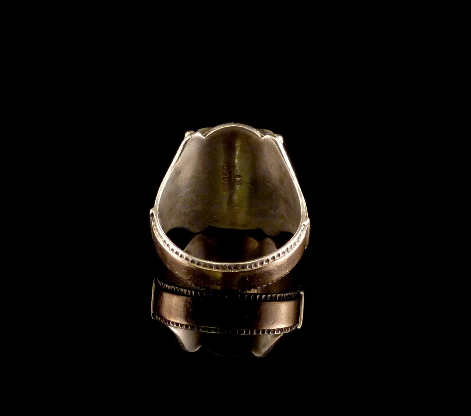 Antiker Monogrammring Siegelring Initialen HP / PH Silberring 900 Silber & 333 Gold RG 67 (21,3mm Ø) Vintage Alt