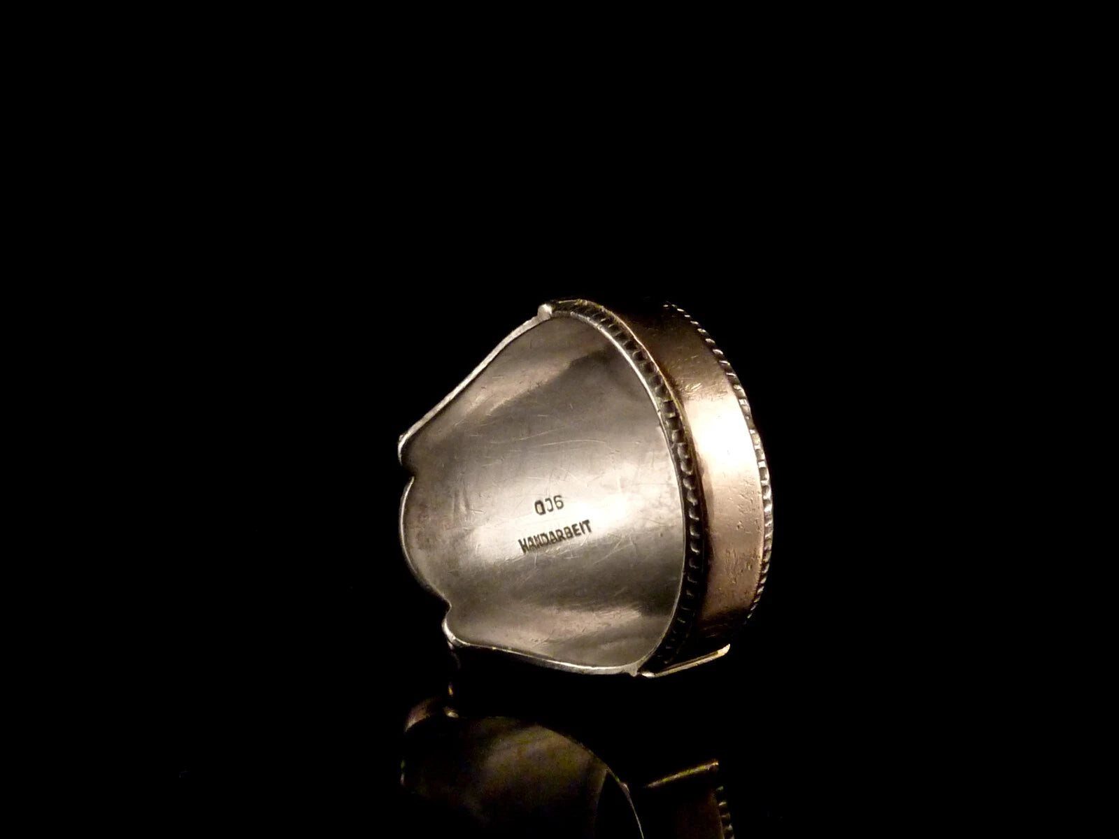 Antiker Monogrammring Siegelring Initialen HP / PH Silberring 900 Silber & 333 Gold RG 67 (21,3mm Ø) Vintage Alt
