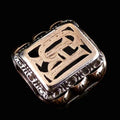 Antiker Monogrammring Siegelring Initialen GH / HG Silberring 900 Silber & 333 Gold RG 60 (19,1mm Ø) Vintage Alt