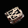 Antiker Monogrammring Siegelring Initialen VW / WV Silberring 900 Silber & 333 Gold RG 62 (19,7 mm Ø) Vintage Alt
